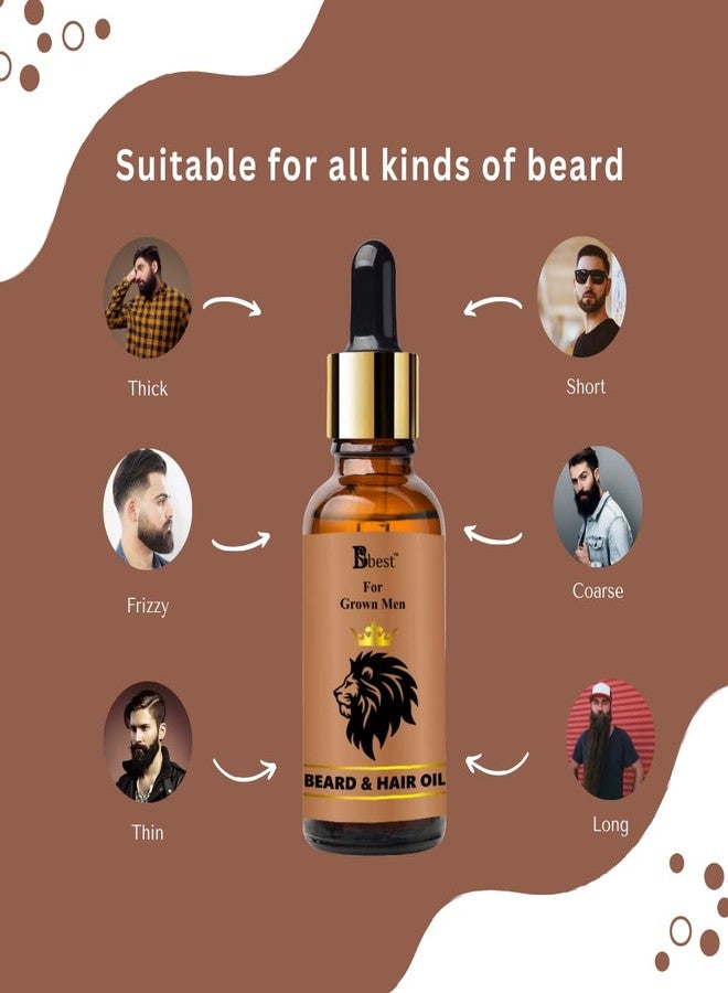 BBest Beard Growth Oil - 30 ml Pack of 3) | With Redensyl & 15 Natural Oils Including Jojoba, Almond & Vitamin E | Boosts Beard Growth, Strengthens Hair & Nourishes Roots | No Harmful Chemicals - Image 4